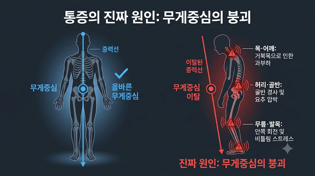 신체 무게중심의 붕괴