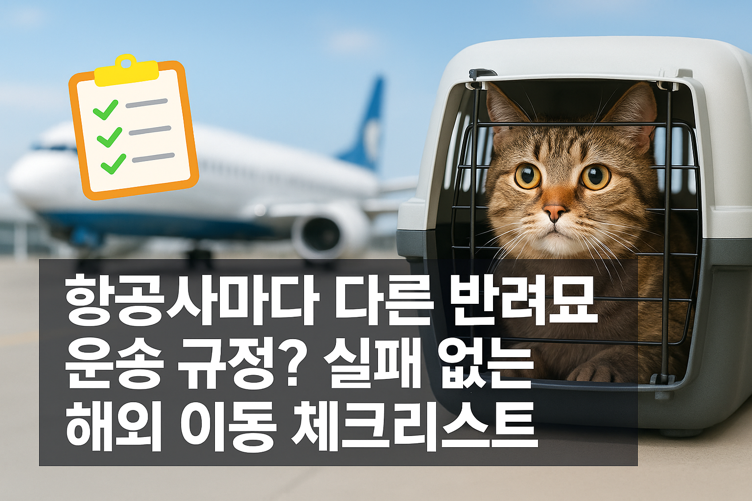 항공사마다 다른 반려묘 운송 규정? 실패 없는 해외 이동 체크리스트
