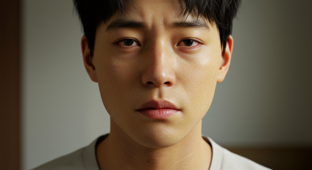 얼굴이 노랗게 변한 환자 황달 증상 묘사