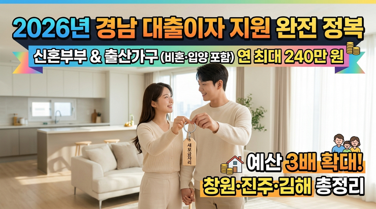 2026 경상남도 신혼부부 출산가구 대출이자 지원 총정리