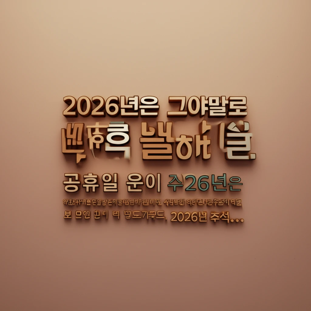 2026년 설날 날짜 및 연휴 일정 ..