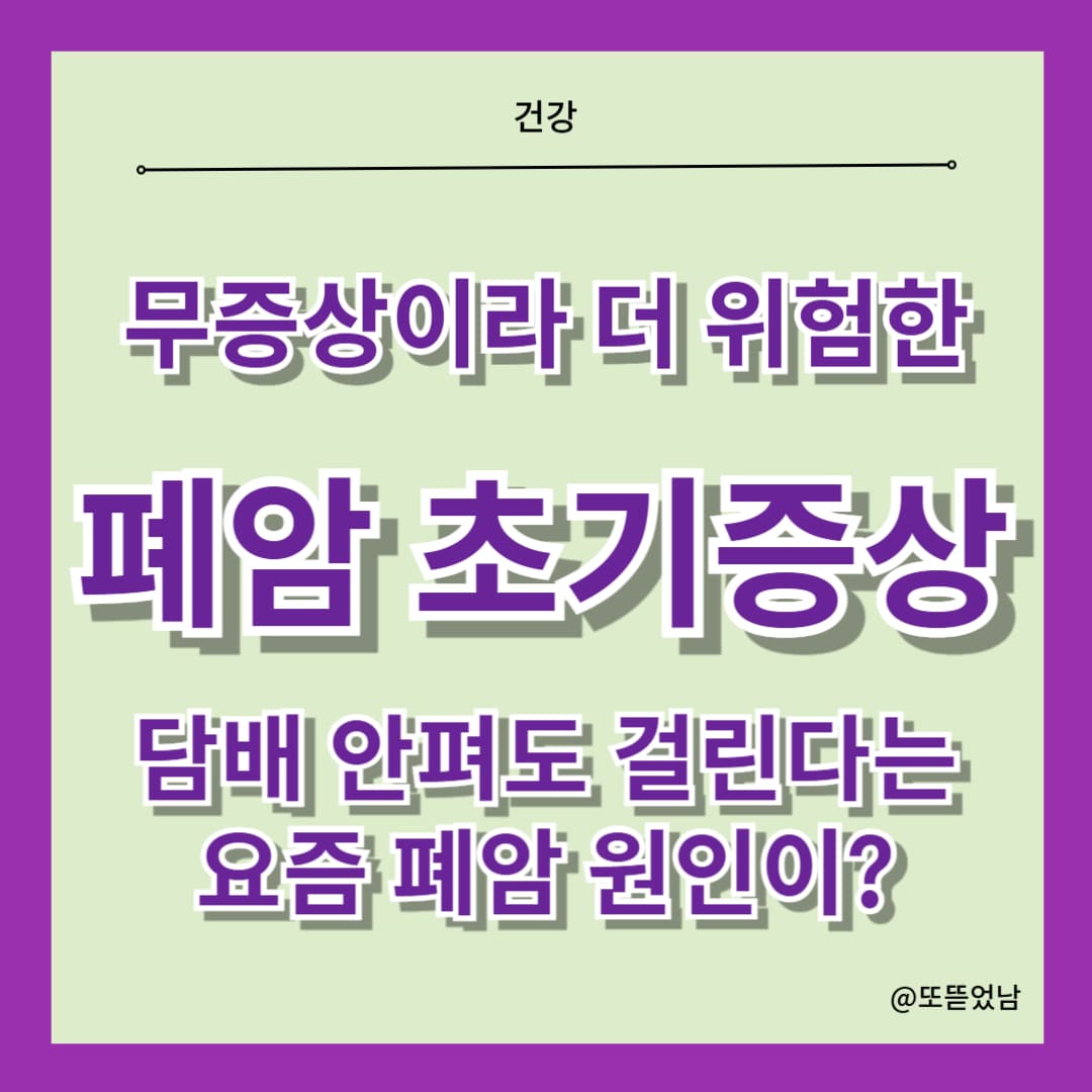 무증상이라 더 위험한 폐암 초기증상 치료방법 원인 검사 치료 양성 종양 섬유종 뇌 림프절