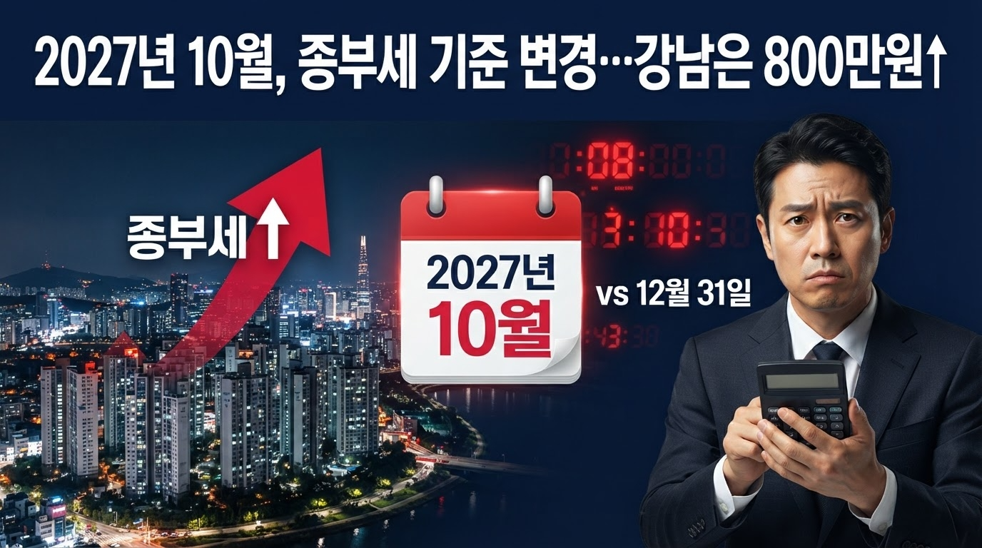 "2027년 10월, 종부세 기준 변경…강남은 800만원↑"