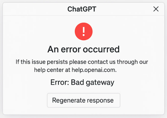 ChatGPT 오류 예시