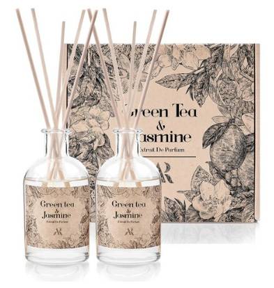 아르망뜨 럭셔리라인 디퓨저 200ml 2p + 리드스틱 5p x 2개 세트, 그린티 앤 자스민