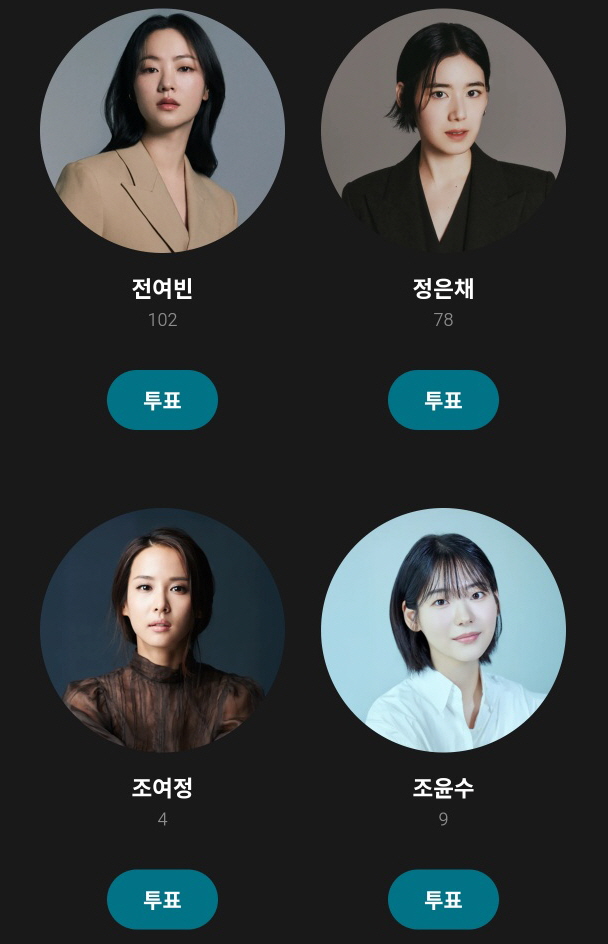 백상예술대상 인기상 여자 부문 후보