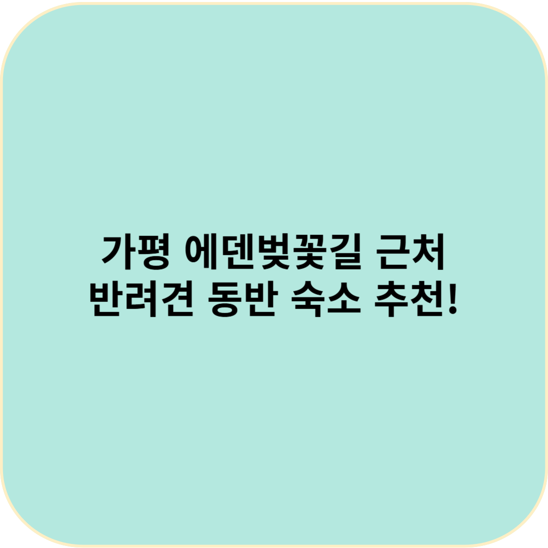 🐶 가평 에덴벚꽃길 근처 반려견 동반 숙소 추천! 댕댕이랑 벚꽃여행 떠나자