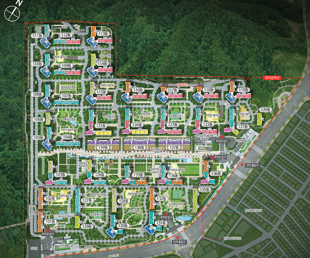 산성역 포레스티아 단지배치도