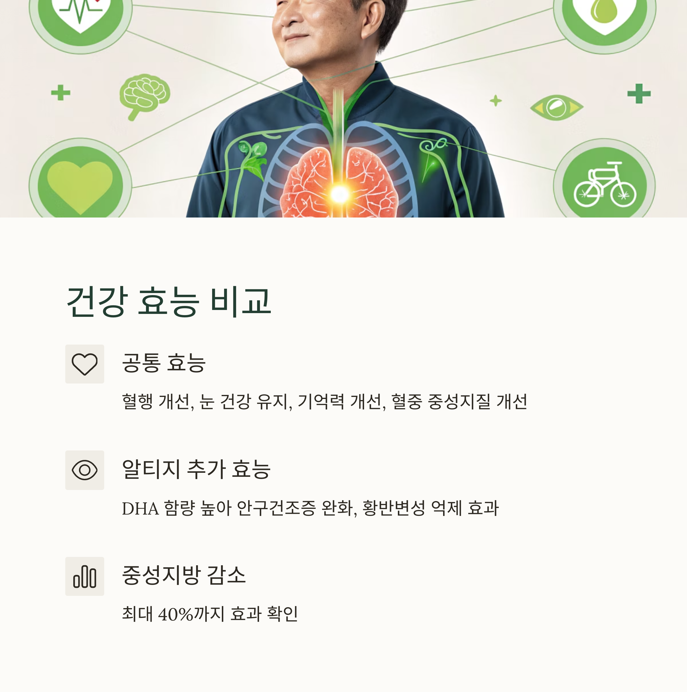 건강 효능 비교