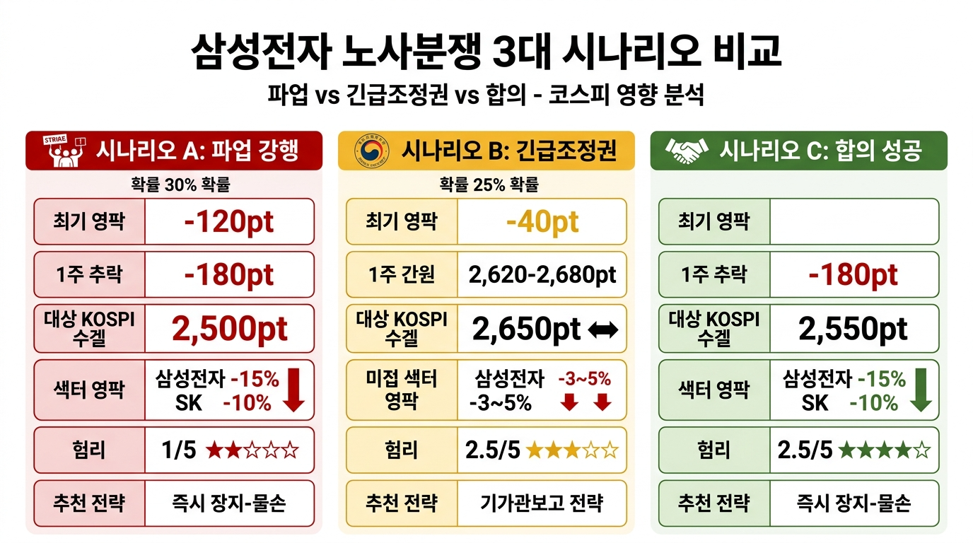 삼성전자 노사분쟁 3대 시나리오 비교