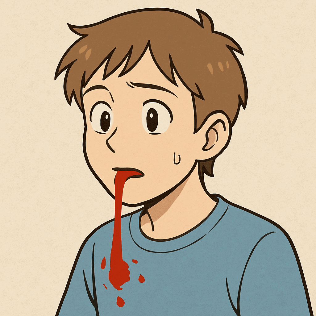 입에서-피나는-사람