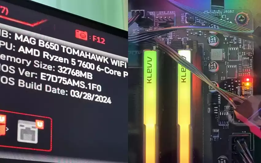 부팅 초기 디버그 LED에 적색과 황색이 켜지곤 했습니다.