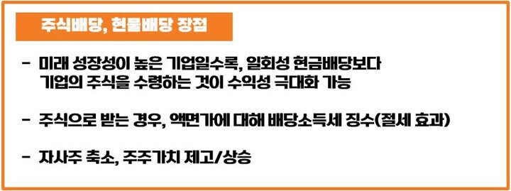 주식배당-현물배당-장점