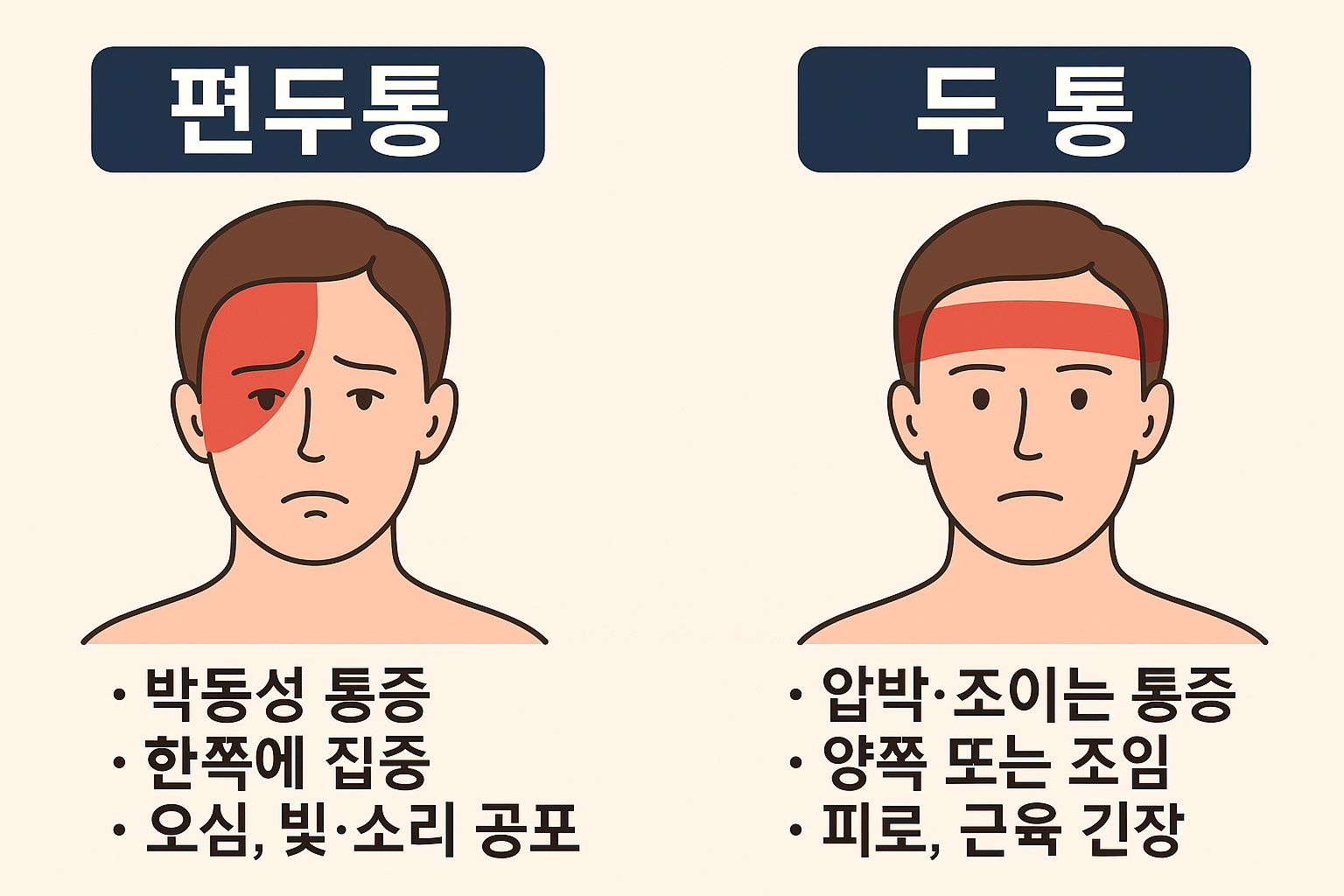 편두통 뇌질환경고 신호