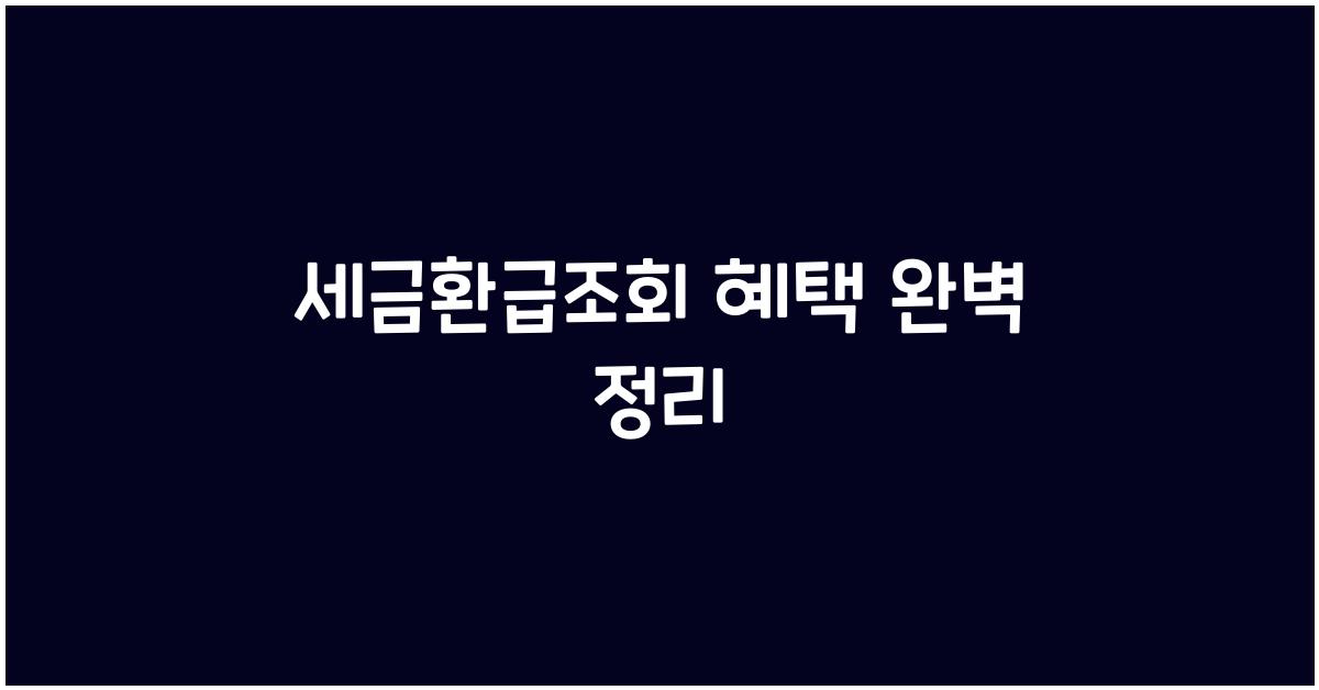세금환급조회