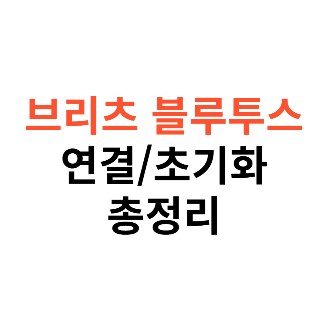 브리츠 블루투스 이어폰 연결
