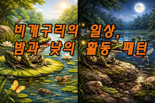 비개구리의 일상, 밤과 낮의 활동 패턴