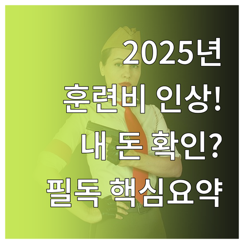 2025년 예비군 동미참 훈련비 인상..