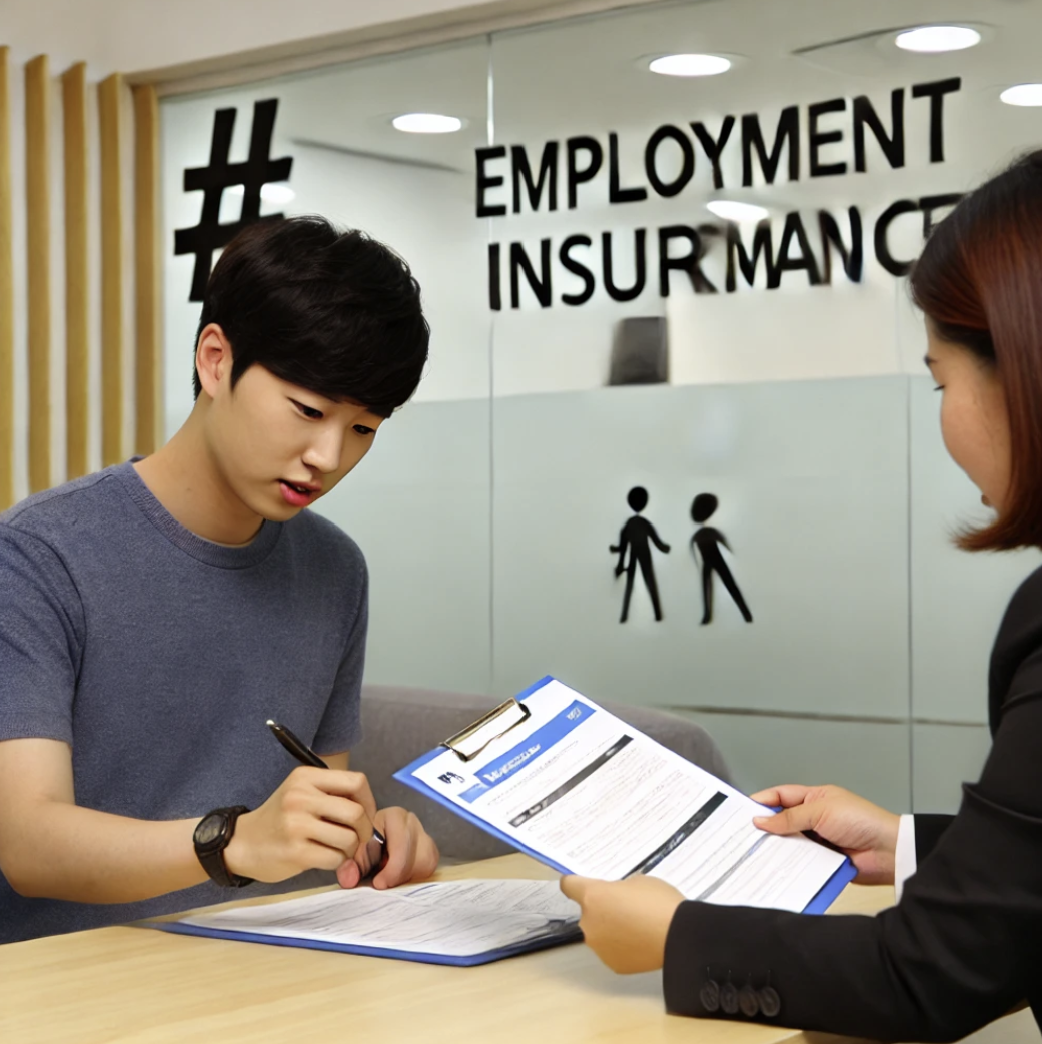 외국인 근로자가 고용보험에 가입하는 장면