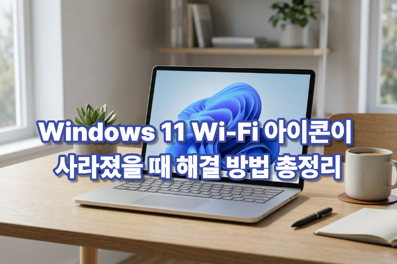 윈도우 와이파이 아이콘 사라짐 해결 대표 이미지