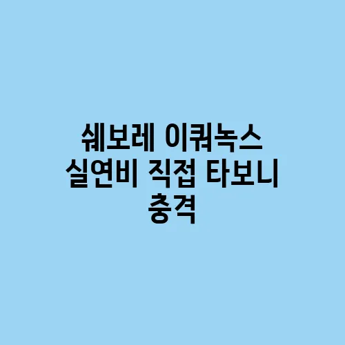 쉐보레 이쿼녹스 실연비 직접 타보니 충격