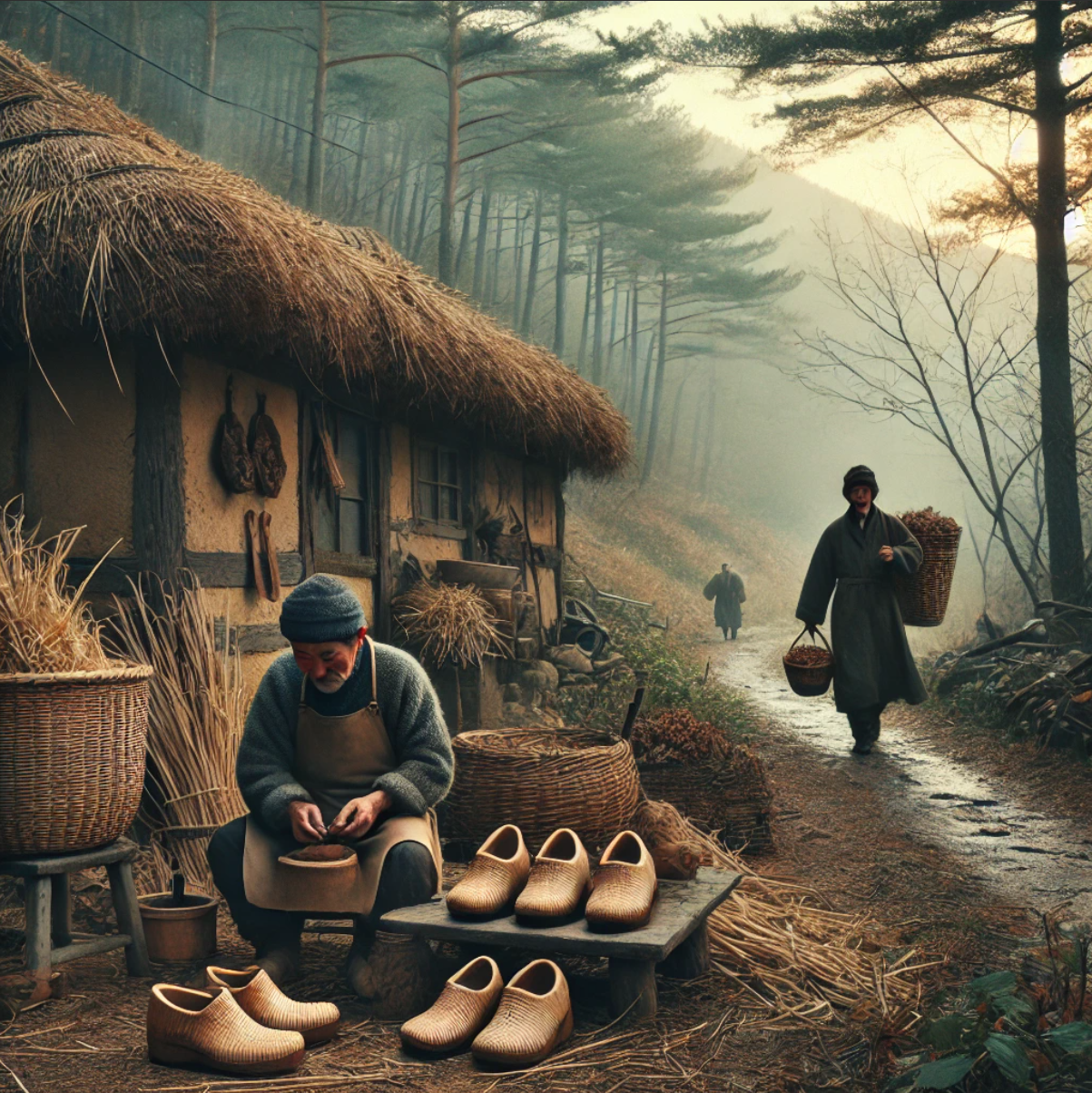 "mountain village korea traditional work"