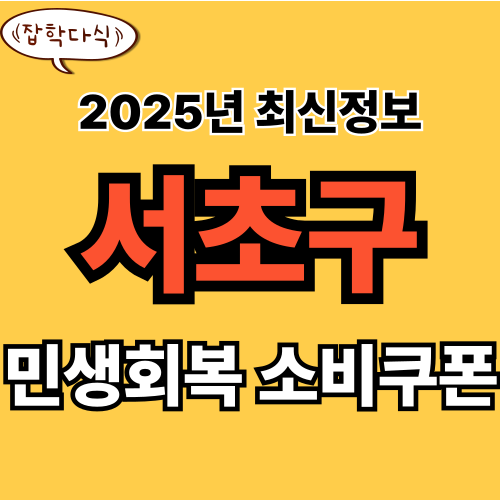 서초구 민생회복 소비쿠폰 신청 완벽 가이드