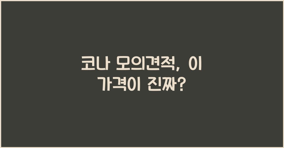코나 모의견적