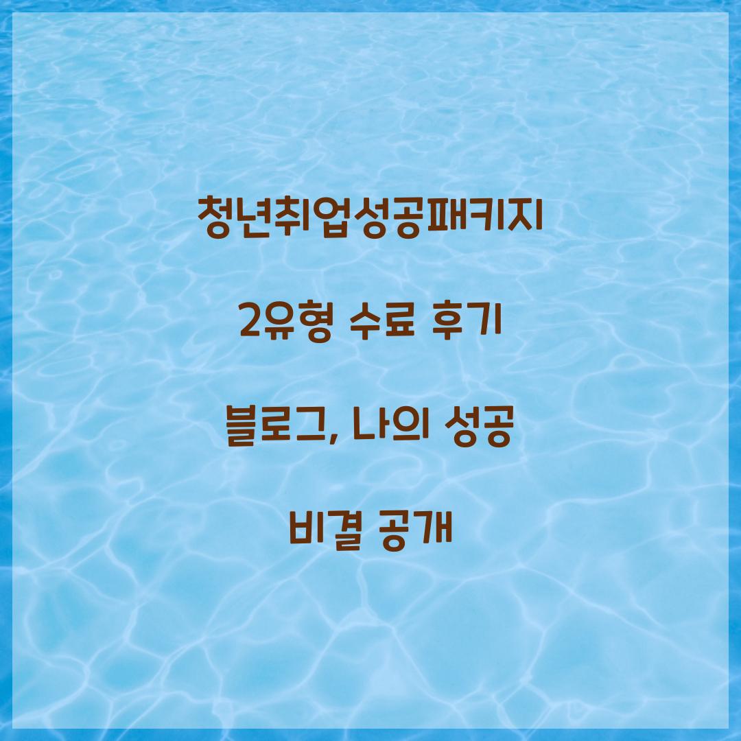 청년취업성공패키지 2유형 수료 후기 블로그