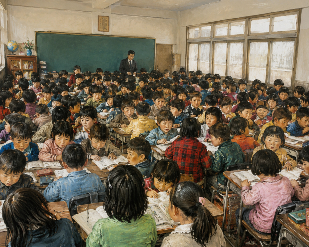 한 교실에 70명, 콩나물 교실이라 불렸던 시절