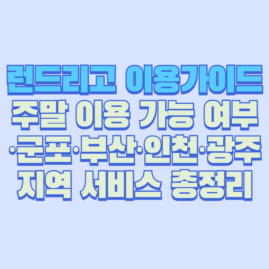 런드리고 이용가이드|광고 화제 이유·주말 이용 가능 여부·군포·부산·인천·광주 지역 서비스 총정리