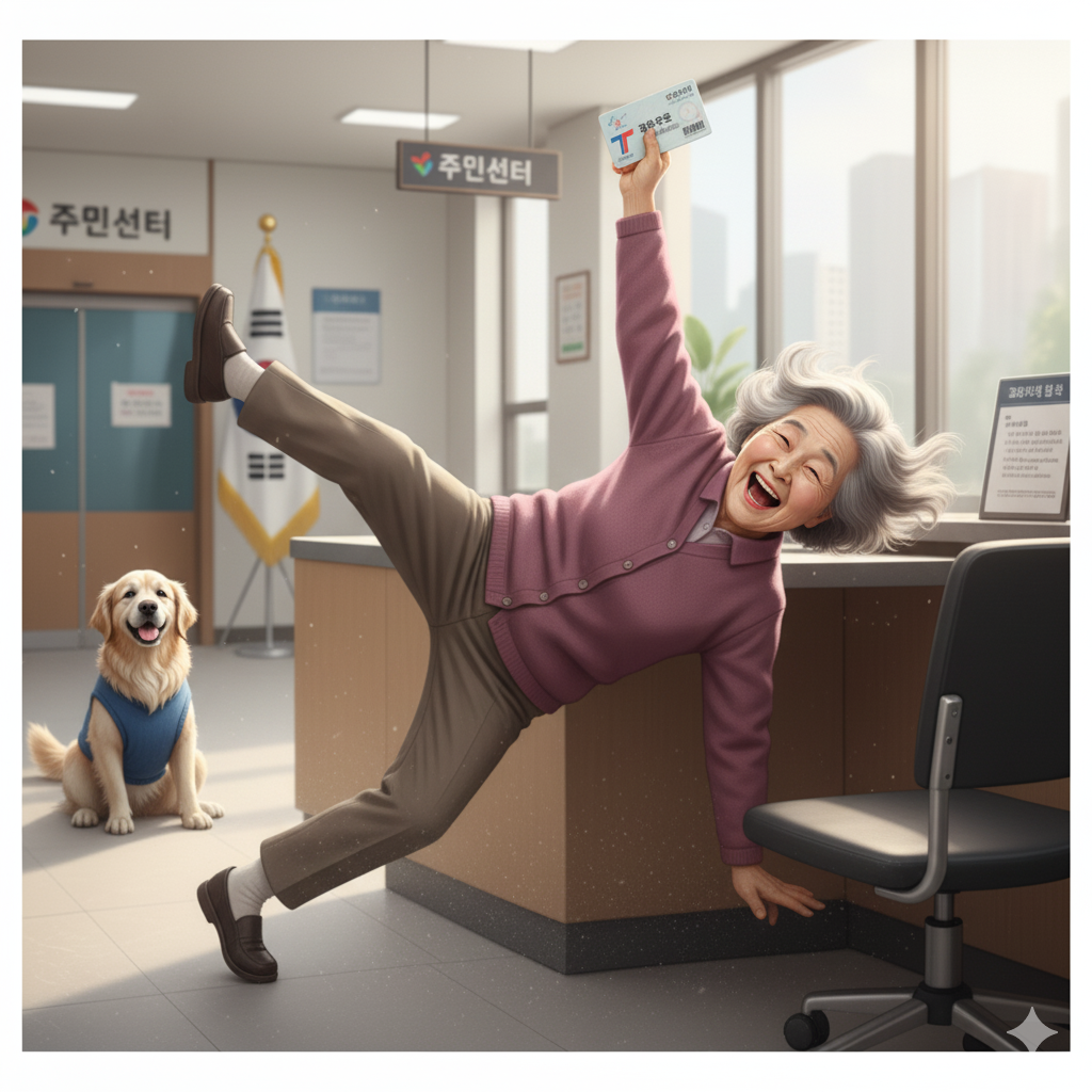 노인 교통카드 발급 절차를 담은 인포그래픽: 쉬운 이해를 돕는 시각 자료