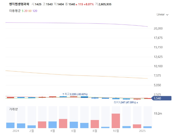 제론테크놀로지관련주대장주수혜주TOP5_엔지켐생명과학