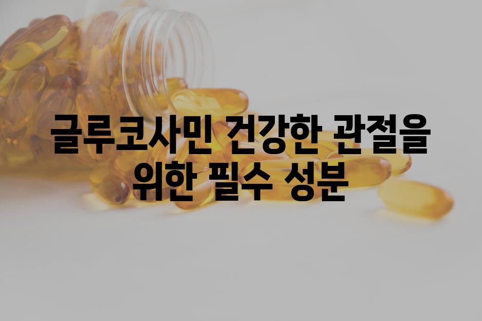 글루코사민 건강한 관절을 위한 필수 성분