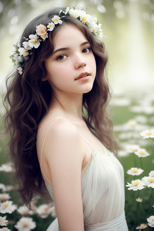 Playground AI로 생성한 그림(2) - 꽃 같은 소녀