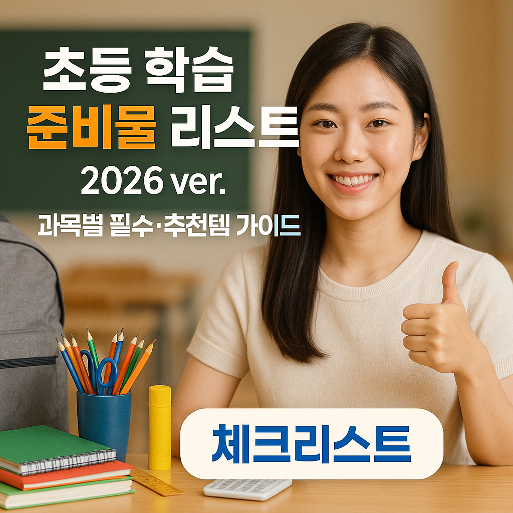 초등 학습 준비물 리스트 2026 ver. ｜ 과목별 필수·추천템 가이드
