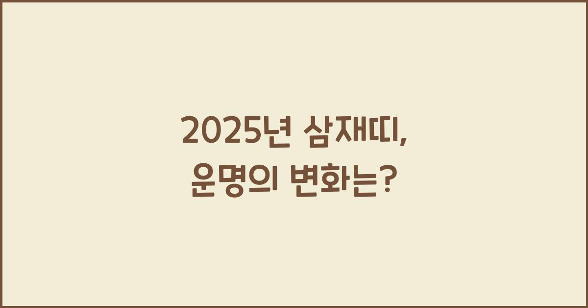 2025년 삼재띠