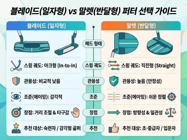 골프 퍼터 선택에 대한 설명 이미지