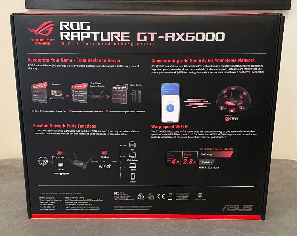 ASUS ROG Rapture GT-AX6000 라우터 검토