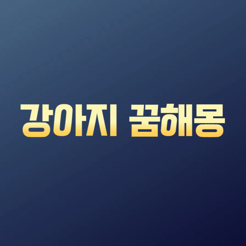 강아지 꿈해몽