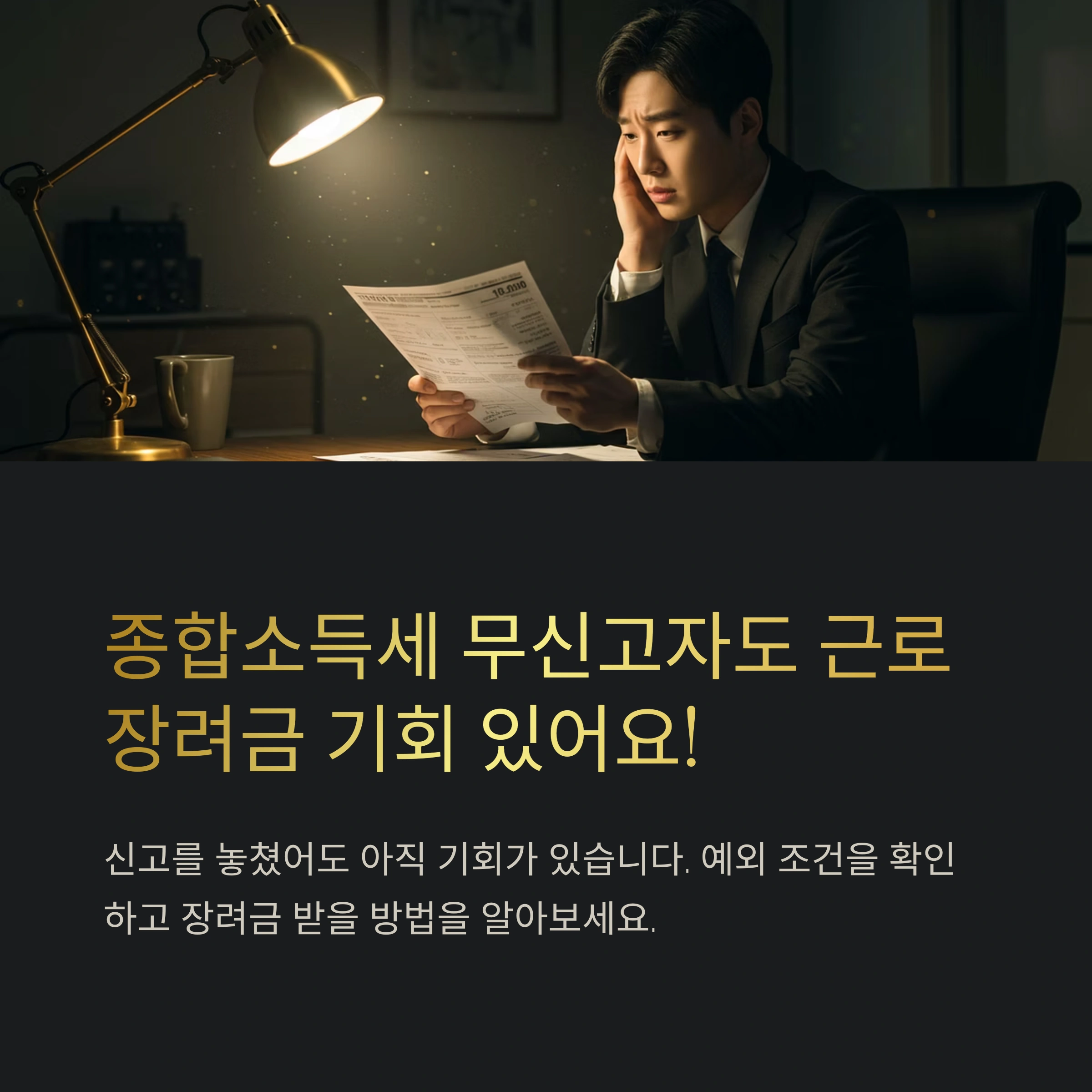 종합소득세 무신고자 근로장려금 수령액