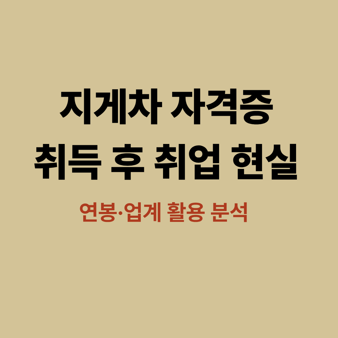 지게차 자격증 취업 현실과 연봉 분석 이미지