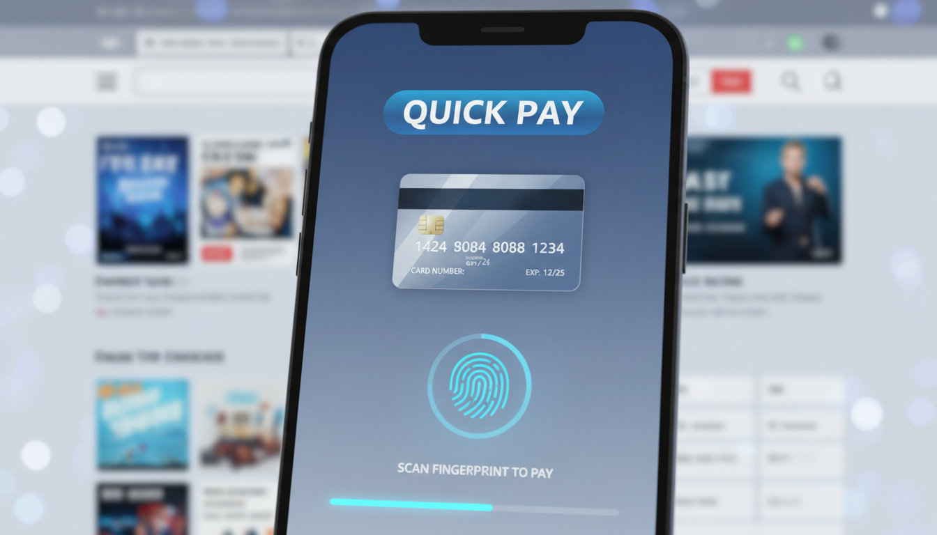 스마트폰 앱카드를 이용해 1초 만에 티켓팅 결제를 진행하는 빠른 결제 화면