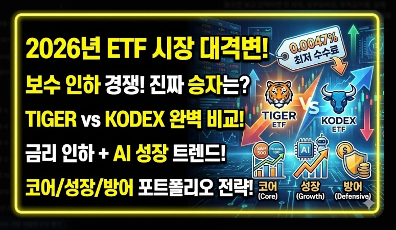 저비용 ETF 순위 [2026년] 총보수 vs 실부담비용 차이 및 추천 포트폴리오