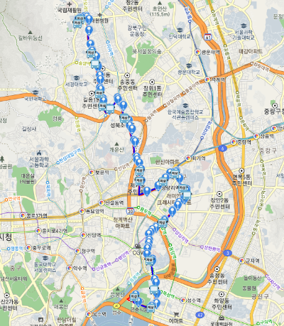 121번버스 노선도