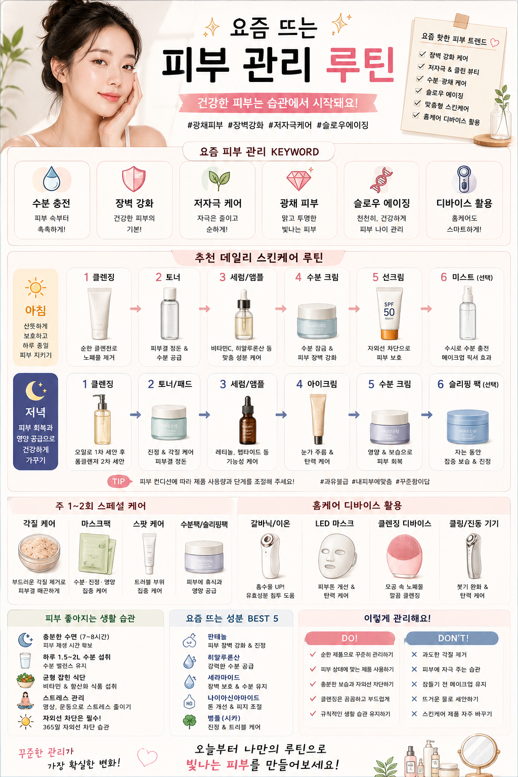 요즘 뜨는 피부 관리 루틴 관련 사진