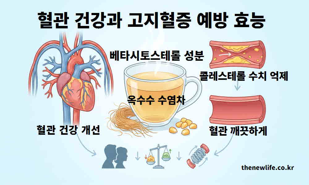 옥수수수염차 효능 혈관 건강 고지혈증 예방