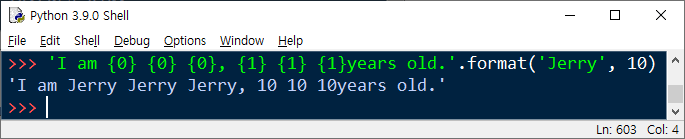 format 함수를 사용해 여러 개의 데이터를 처리할 때 인덱스를 사용하는 방법