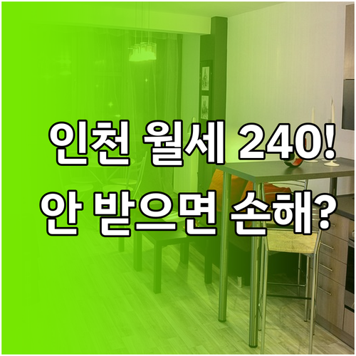 인천 청년 월세 지원 연간 240만원..
