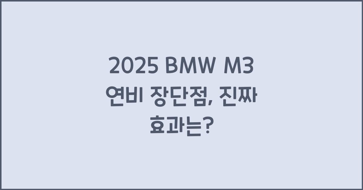 2025 BMW M3 연비 장단점